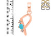 Turquoise & White Topaz Alphabet P Pendant TRQ-RDA-16.