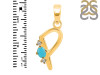 Turquoise & White Topaz Alphabet P Pendant TRQ-RDA-16.