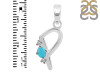 Turquoise & White Topaz Alphabet P Pendant TRQ-RDA-16.