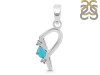 Turquoise & White Topaz Alphabet P Pendant TRQ-RDA-16.