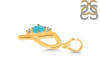 Turquoise & White Topaz Alphabet P Pendant TRQ-RDA-16.
