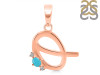 Turquoise & White Topaz Alphabet Q Pendant TRQ-RDA-17.