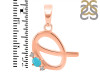 Turquoise & White Topaz Alphabet Q Pendant TRQ-RDA-17.