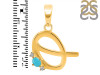 Turquoise & White Topaz Alphabet Q Pendant TRQ-RDA-17.