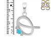 Turquoise & White Topaz Alphabet Q Pendant TRQ-RDA-17.