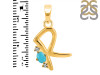Turquoise & White Topaz Alphabet R Pendant TRQ-RDA-18.