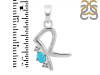 Turquoise & White Topaz Alphabet R Pendant TRQ-RDA-18.