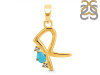 Turquoise & White Topaz Alphabet R Pendant TRQ-RDA-18.