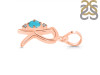 Turquoise & White Topaz Alphabet R Pendant TRQ-RDA-18.