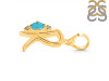 Turquoise & White Topaz Alphabet R Pendant TRQ-RDA-18.