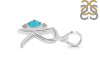 Turquoise & White Topaz Alphabet R Pendant TRQ-RDA-18.