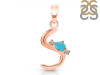 Turquoise & White Topaz Alphabet S Pendant TRQ-RDA-19.