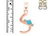 Turquoise & White Topaz Alphabet S Pendant TRQ-RDA-19.