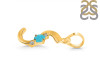 Turquoise & White Topaz Alphabet S Pendant TRQ-RDA-19.