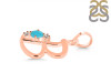Turquoise & White Topaz Alphabet B Pendant TRQ-RDA-2.