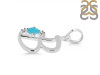 Turquoise & White Topaz Alphabet B Pendant TRQ-RDA-2.