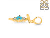 Turquoise & White Topaz Alphabet T Pendant TRQ-RDA-20.