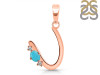 Turquoise & White Topaz Alphabet U Pendant TRQ-RDA-21.