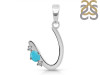 Turquoise & White Topaz Alphabet U Pendant TRQ-RDA-21.