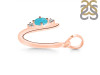 Turquoise & White Topaz Alphabet U Pendant TRQ-RDA-21.