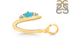 Turquoise & White Topaz Alphabet U Pendant TRQ-RDA-21.