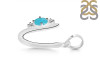 Turquoise & White Topaz Alphabet U Pendant TRQ-RDA-21.