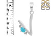 Turquoise & White Topaz Alphabet V Pendant TRQ-RDA-22.