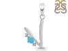 Turquoise & White Topaz Alphabet V Pendant TRQ-RDA-22.