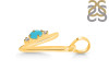 Turquoise & White Topaz Alphabet V Pendant TRQ-RDA-22.