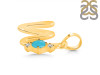 Turquoise & White Topaz Alphabet W Pendant TRQ-RDA-23.
