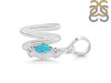 Turquoise & White Topaz Alphabet W Pendant TRQ-RDA-23.