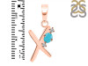 Turquoise & White Topaz Alphabet X Pendant TRQ-RDA-24.
