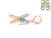 Turquoise & White Topaz Alphabet X Pendant TRQ-RDA-24.