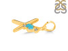 Turquoise & White Topaz Alphabet X Pendant TRQ-RDA-24.