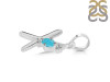 Turquoise & White Topaz Alphabet X Pendant TRQ-RDA-24.
