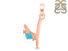 Turquoise & White Topaz Alphabet Y Pendant TRQ-RDA-25.