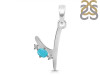 Turquoise & White Topaz Alphabet Y Pendant TRQ-RDA-25.