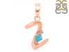 Turquoise & White Topaz Alphabet Z Pendant TRQ-RDA-26.