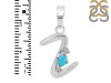 Turquoise & White Topaz Alphabet Z Pendant TRQ-RDA-26.