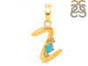 Turquoise & White Topaz Alphabet Z Pendant TRQ-RDA-26.