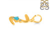 Turquoise & White Topaz Alphabet Z Pendant TRQ-RDA-26.