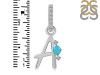 Turquoise & White Topaz Alphabet A Pendant TRQ-RDA-27.