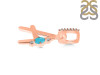 Turquoise & White Topaz Alphabet A Pendant TRQ-RDA-27.