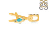Turquoise & White Topaz Alphabet A Pendant TRQ-RDA-27.