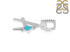 Turquoise & White Topaz Alphabet A Pendant TRQ-RDA-27.