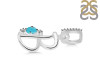 Turquoise & White Topaz Alphabet B Pendant TRQ-RDA-28.