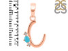 Turquoise & White Topaz Alphabet C Pendant TRQ-RDA-3.
