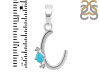 Turquoise & White Topaz Alphabet C Pendant TRQ-RDA-3.