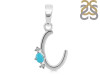Turquoise & White Topaz Alphabet C Pendant TRQ-RDA-3.