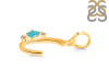 Turquoise & White Topaz Alphabet C Pendant TRQ-RDA-3.